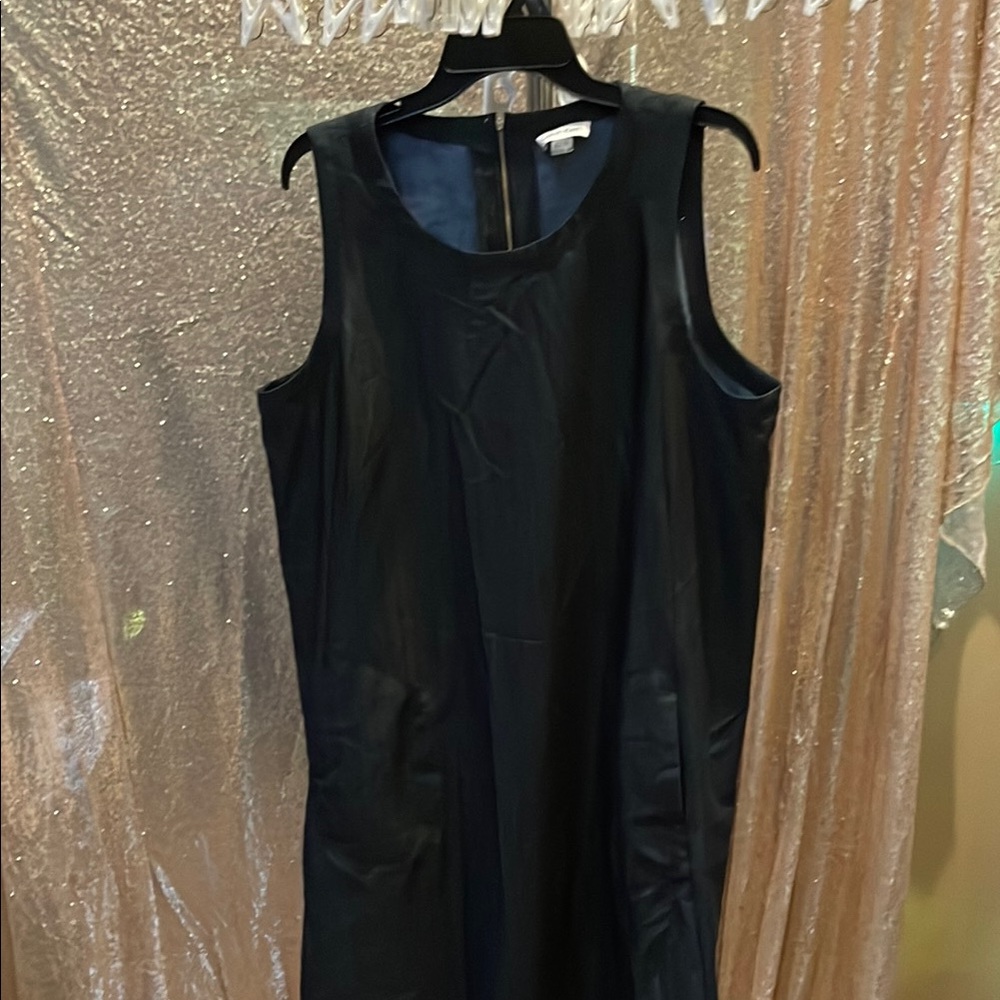 Calvin Klein Black Denim-Look Zip Dress